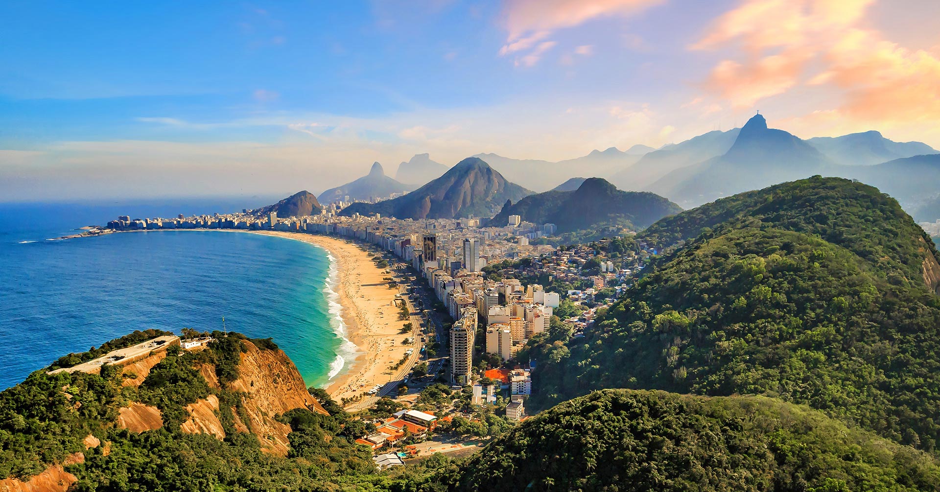 Copacabana Beach and Ipanema beach in Rio de Janeiro, Brazil