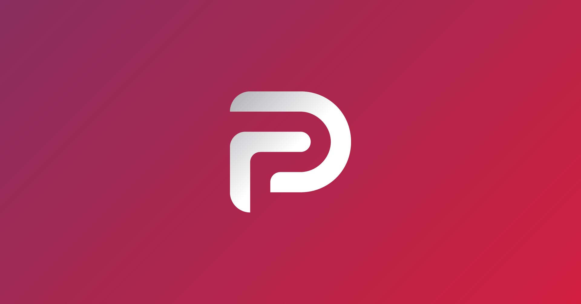 Parler icon on a red background