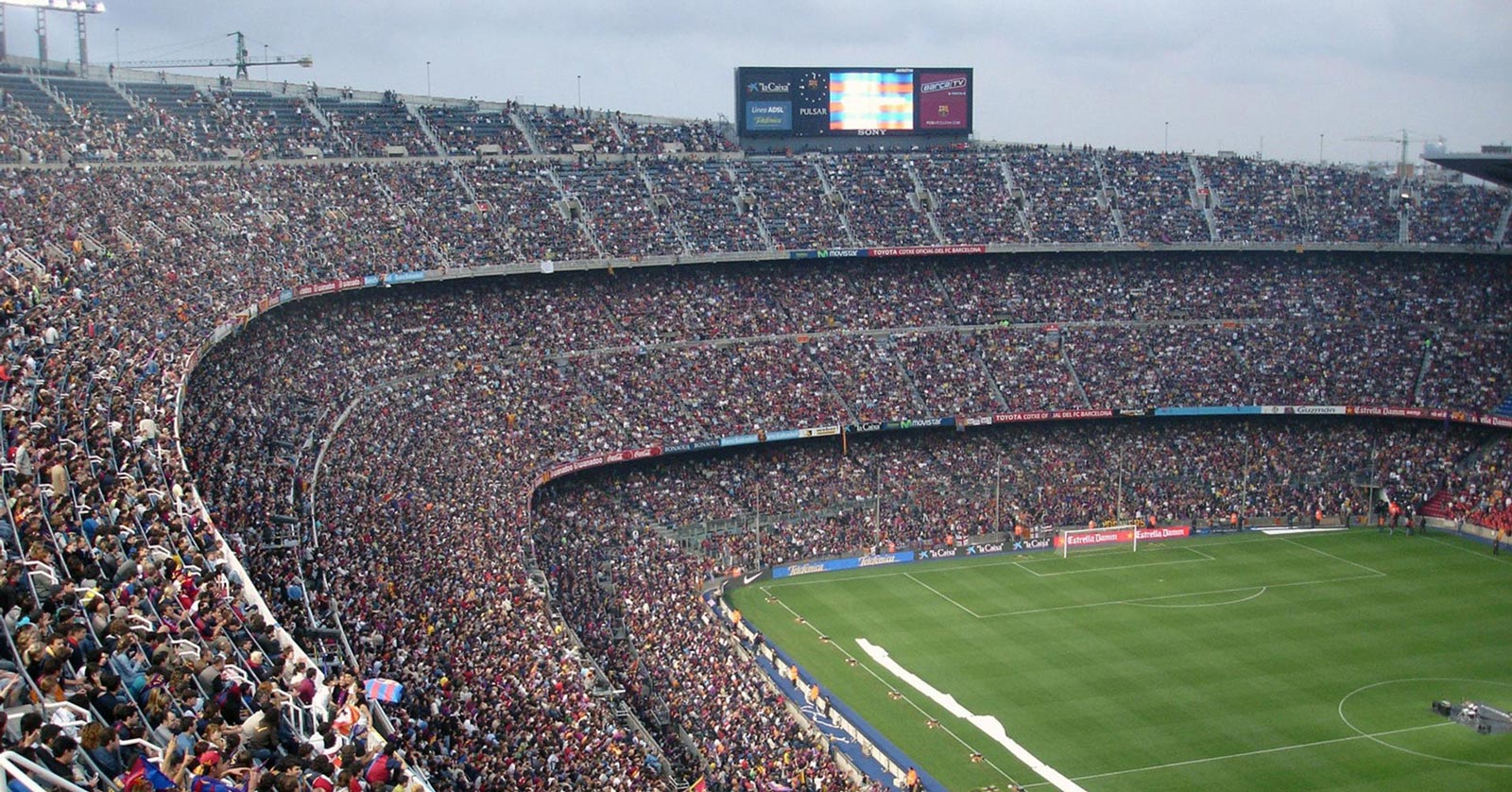 A crowded outdoor sporting arena