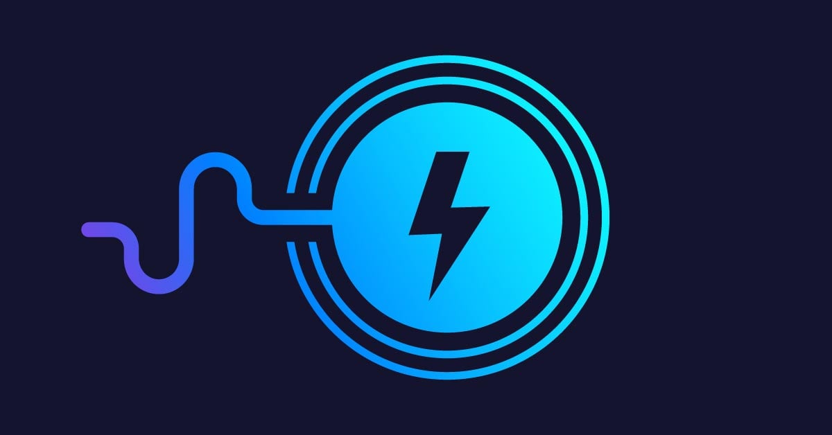 An illustration of a power cord with a lightning bolt in the center