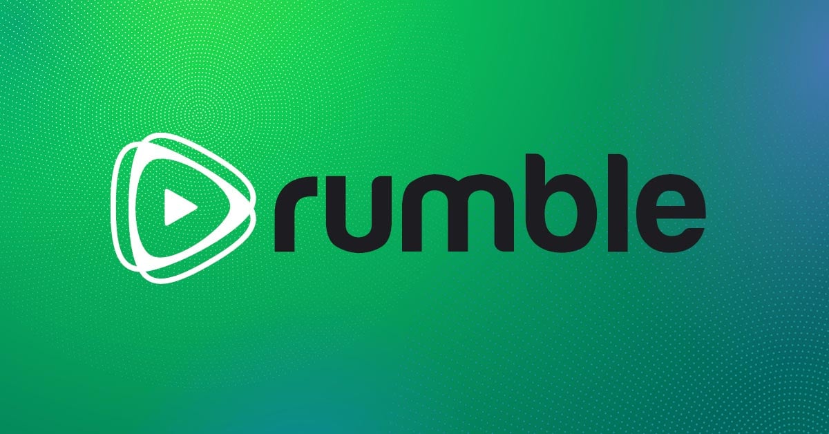 Rumble logo on a green background